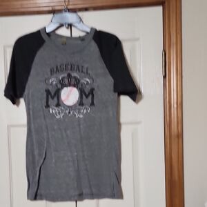 Alternative Gray and Black Baseball Graphic Tee